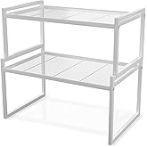BlisXybion Set of 2 Cabinet Organizers 12.8''W 44 LBS Load Capacity Heavy Duty Kitchen Pantry Shelves Counter Countertop Storage Racks