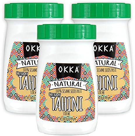Okka 100% Natural Ground Sesame Tahini, 16 oz (3 pack)