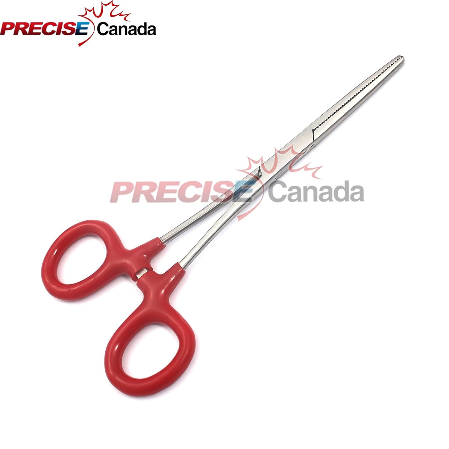 PRECISE CANADA HEMOSTAT CLAMP W/ VINYL GRIP RED, STRAIGHT