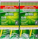 Ticonderoga Sharpened Pencils #2 HB Premium Wood Latex-Free Eraser, (144 Pencils)