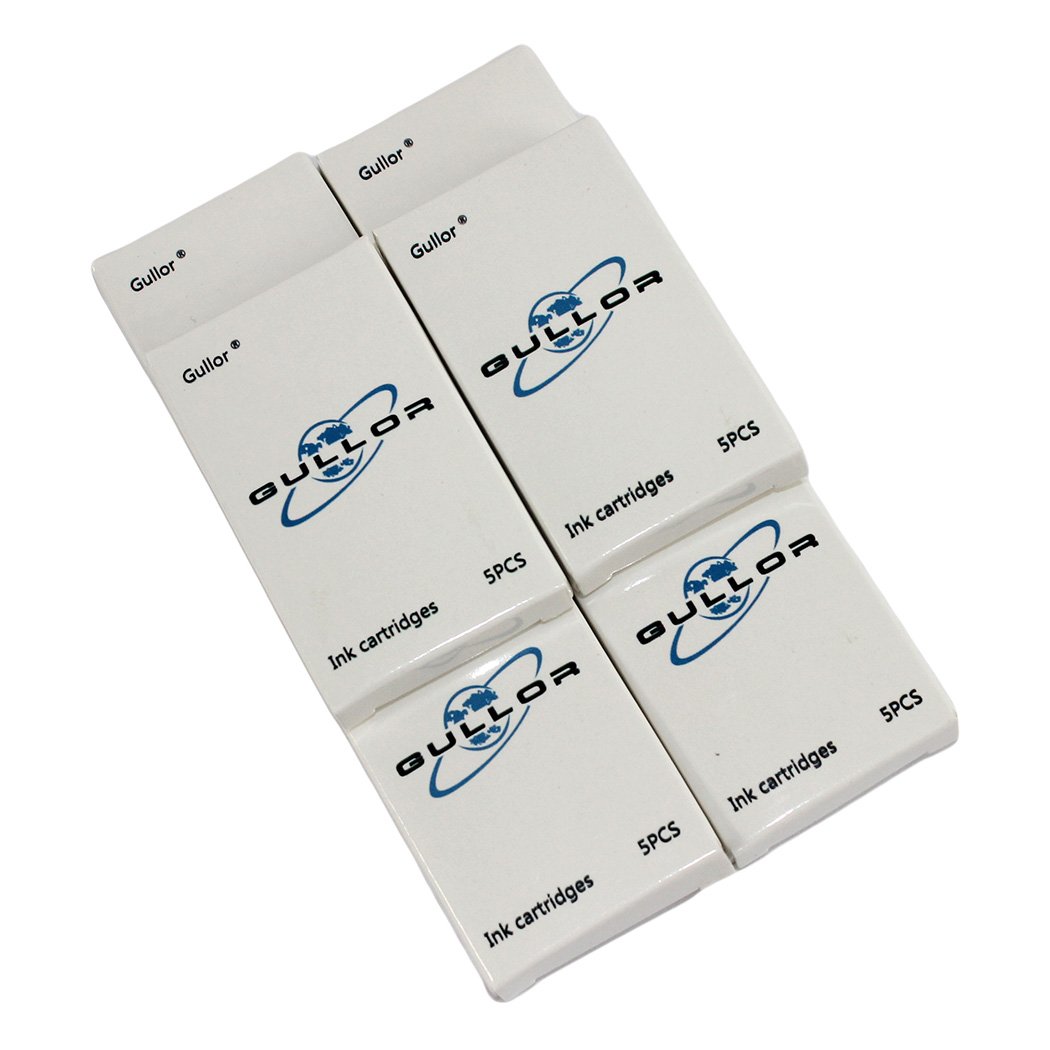 Gullor 30 PCS International Size Pen Ink Cartridge to Fit Jinhao Fountain Pens, Black, 6 Packs