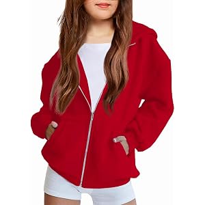 Arshiner Girls Zip Up Hoodies Teen Fleece Full-Zip Sweatshirts Jacket Casual Fall Hoodie with Pocket