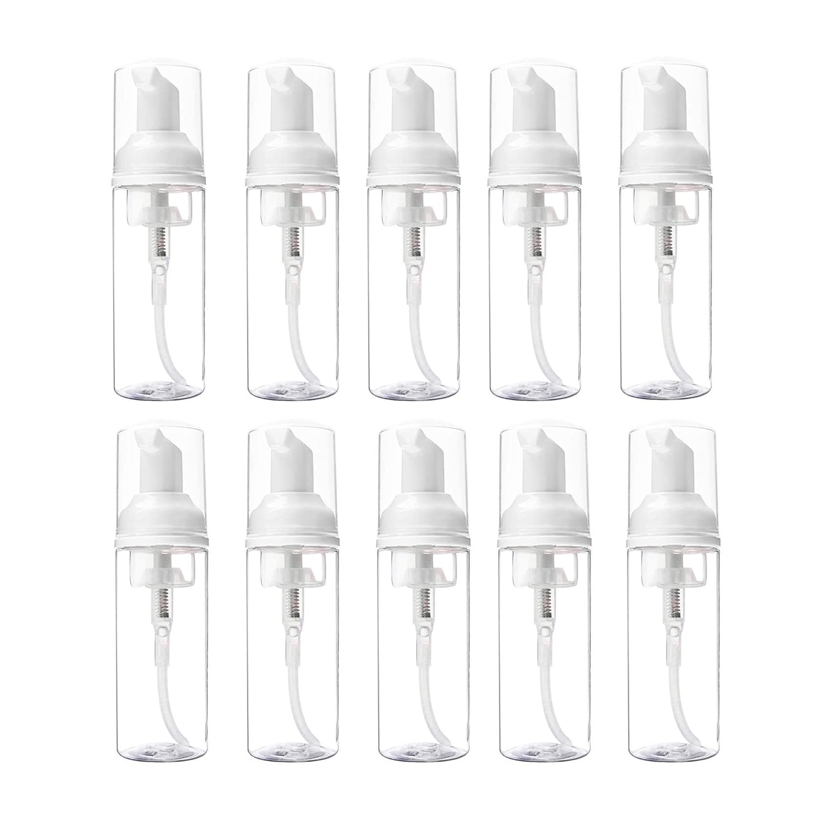 Photo 1 of 10Pcs 2oz Foam Pump Bottle Foaming Soap Pump Dispenser, Mini Foaming Soap Pump Dispenser for Cleaning, Travel, Hand Soap Foaming, Shampoo, Cosmetics Packaging
