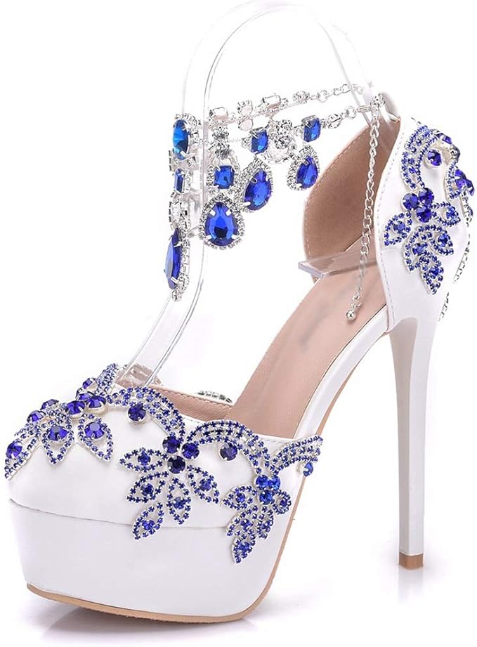 blue high heels wedding