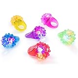 Flashing Colorful LED Light Up Bumpy Jelly Rubber Rings Finger Toys for Parties, Event Favors, Raves, Concert Shows, Gifts (1