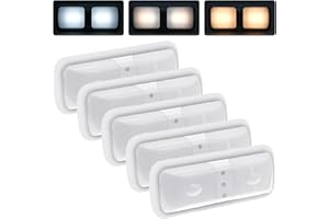 Miady RV Dimmable Lights Interior 1800 LM, 3 Color Temperature and 5 Levels of Brightness, 12V Volt Led Light for Camper/Car/Trailer/Boat (Warm Natural Cool White), Pack of 5