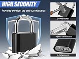 DAYGOS 52mm Outdoor Combination Padlock 4-Digit Code Heavy Duty Shackle 8mm view 3