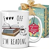 Koouyiedy Funny Gifts for Book Lovers Reading Themed Coffee Mugs 11oz Bookish Gifts for Women - Book Club Gift - Librarian Reader Gift for Bookworms