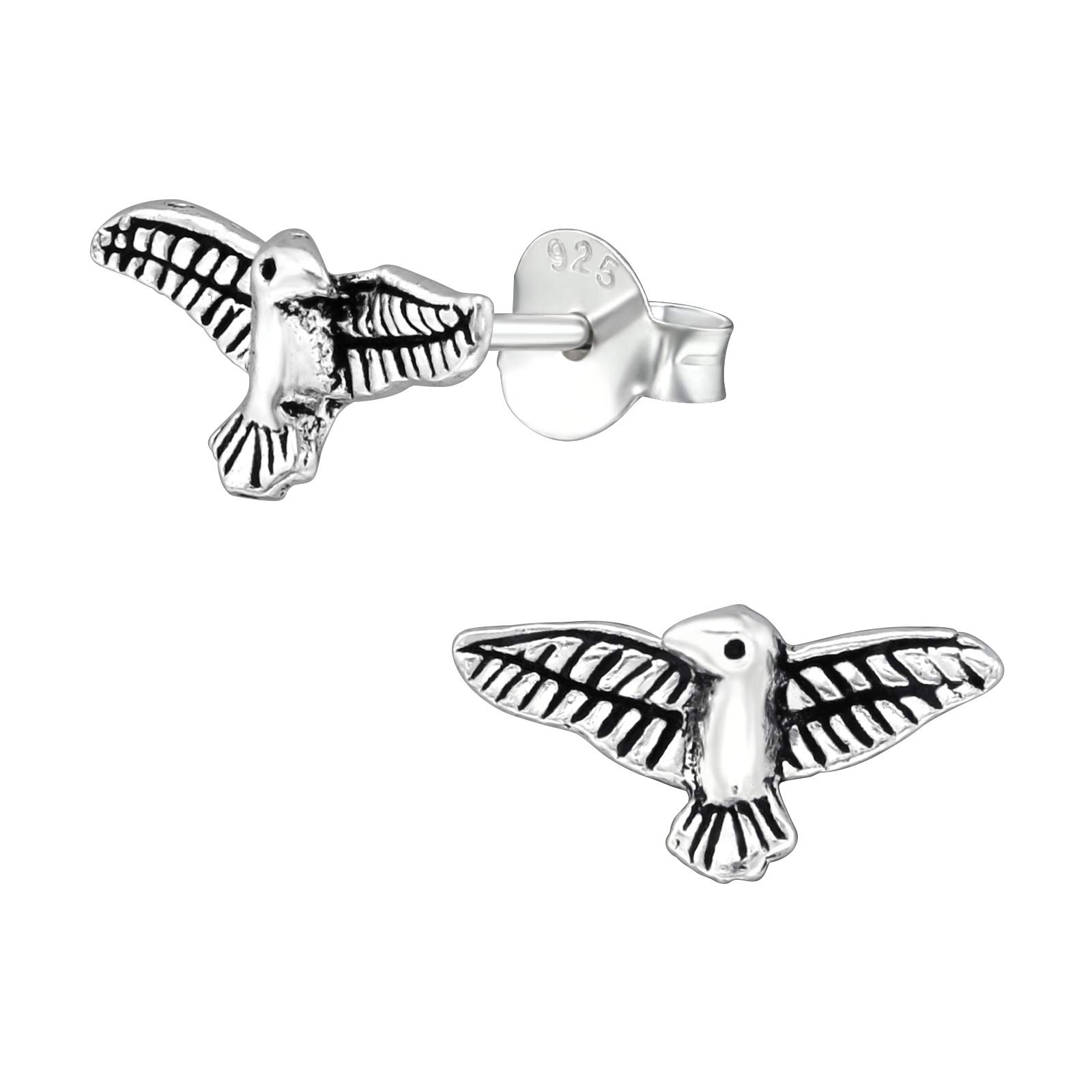 925 Sterling Silver Oxidised Women 925 Sterling Silver Eagle Stud Earrings for Women & Girls – Everyday Jewellery Gift Boxed