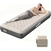 KASIMO Air Mattress Twin with Cordless Battery Pump, Odorless TPU Material | Strong Support All Night,No Frequent Inflation, Inflatable Air Bed for Home Guests Camping
