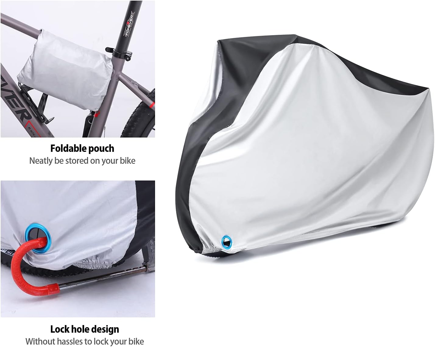 Bike Cover, Waterproof Outdoor Bicycle Cover with Lock Hole for Mountain Road Bikes : Sports & Outdoors