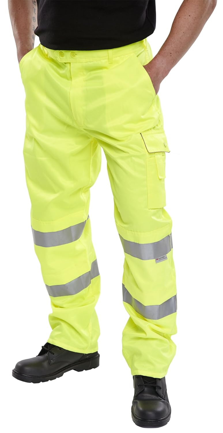 POLY COTTON TROUSERS EN471 SATURN YELLOW 42, 42" / 108cm
