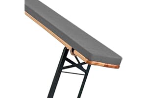 Outdoor/Indoor Bench Cushion, Cotton Linen Bench Seat Pad with High-Density Foam, Anti-Slip, Detachable Zip Cover, Multi-Scen