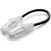 TRUECABLE Cat6 Component Rated Patch Cable, Unshielded (U/UTP), 6in, Black, 28AWG Stranded Pure Copper, Snagless 10G High-Speed Ethernet Cable, PoE++ 4PPoE 100W, UL Listed, RoHS-3, 1 Pack