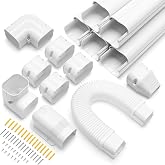 Windspeed Mini Split Line Set Cover 3" 10Ft AC Line Pipe Duct Cover | All-Inclusive Package, Protect The AC Outdoor Unit External Wires, Keep AC Pipes &amp; Lines Well Organized