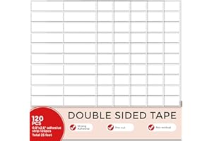 FENGNUO 120pcs Adhesive Strips Double Sided Tape Wall Nano Sticky Dots Mounting Putty Two Sided Museum Putty Sticky Tack No Traces - Crafts Poster Decoration Picture Hanging Crafting Party - 0.8"*2.6" Strips
