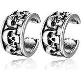 BIYONGDE Vintage Ear Cuff Ear Clip Non-Piercing Clip On Cartilage Earrings Mens Womens Stainless Steel