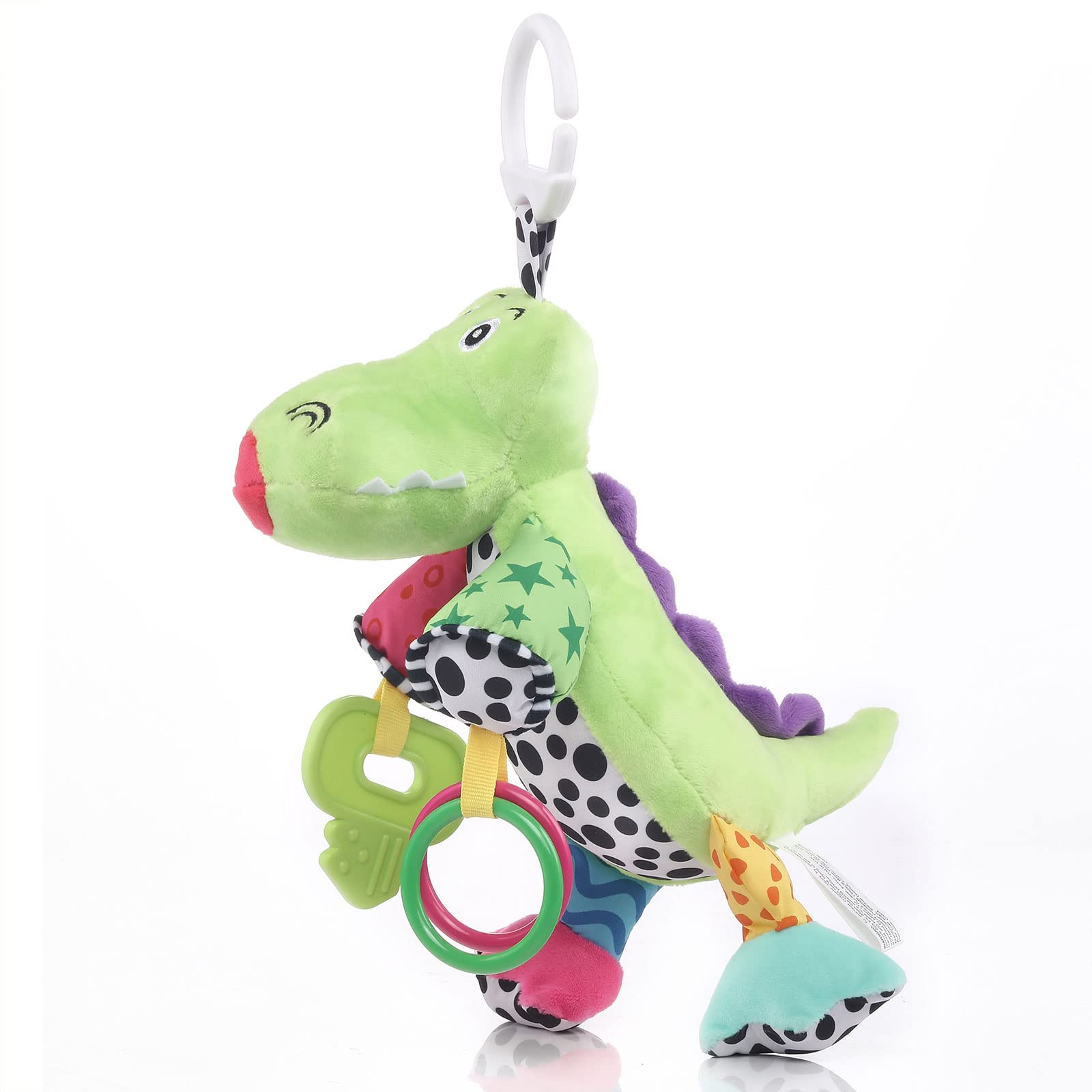 MEERO LONDON CD2202 Crocodile Clip on Pram and Pushchair Newborn Baby Toy with teether, Sensory Toy for Babies Boys and Girls from NewBorn