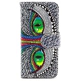 iPhone 6S Plus Case, iPhone 6 Plus Case, JanCalm [Kickstand] Pattern Premium PU Leather Wallet [Card/Cash Slots] Flip Case Cover for  iPhone 6/6S Plus + Crystal Pen (Big eye Owl)