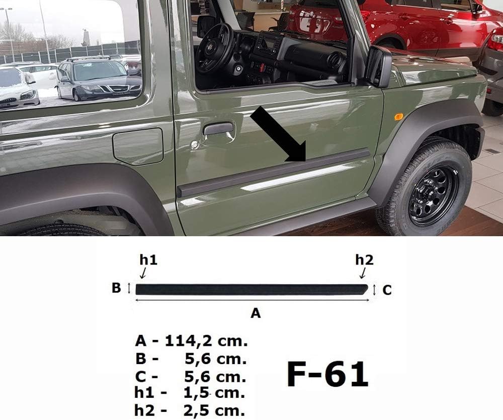 Spangenberg Side Protection Strips Black Suitable for Suzuki Jimny II from 10.2018 - F61 (3700061)