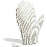 Bath Mitt - Exfoliating Glove, Honeycomb Body Scrubber,Massage Body Scrub Gloves for Home Spa,Mitt Sponges for Cleaning Body,Deep and Gentle,Fast foaming (White(Softer,Medium Size))