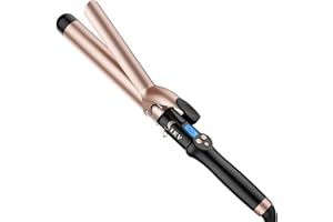IKV 1 1/4 Inch Extra Long Barrel Curling Iron, Ceramic Tourmaline Curling Wand Professional Dual Voltage