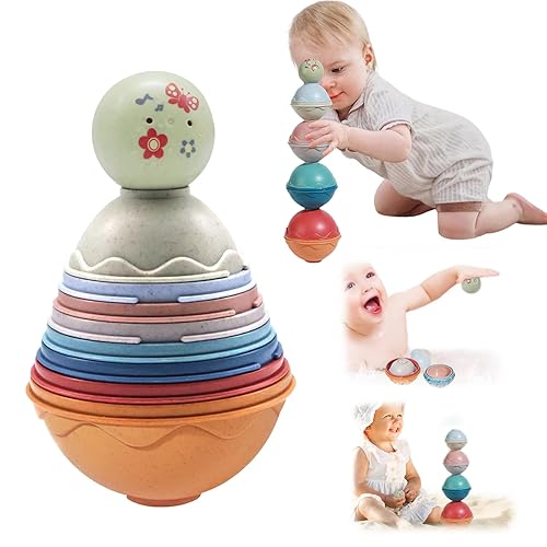 Stacking Cups Toy, Baby Bath Stacking Toys with Baby Rattle for