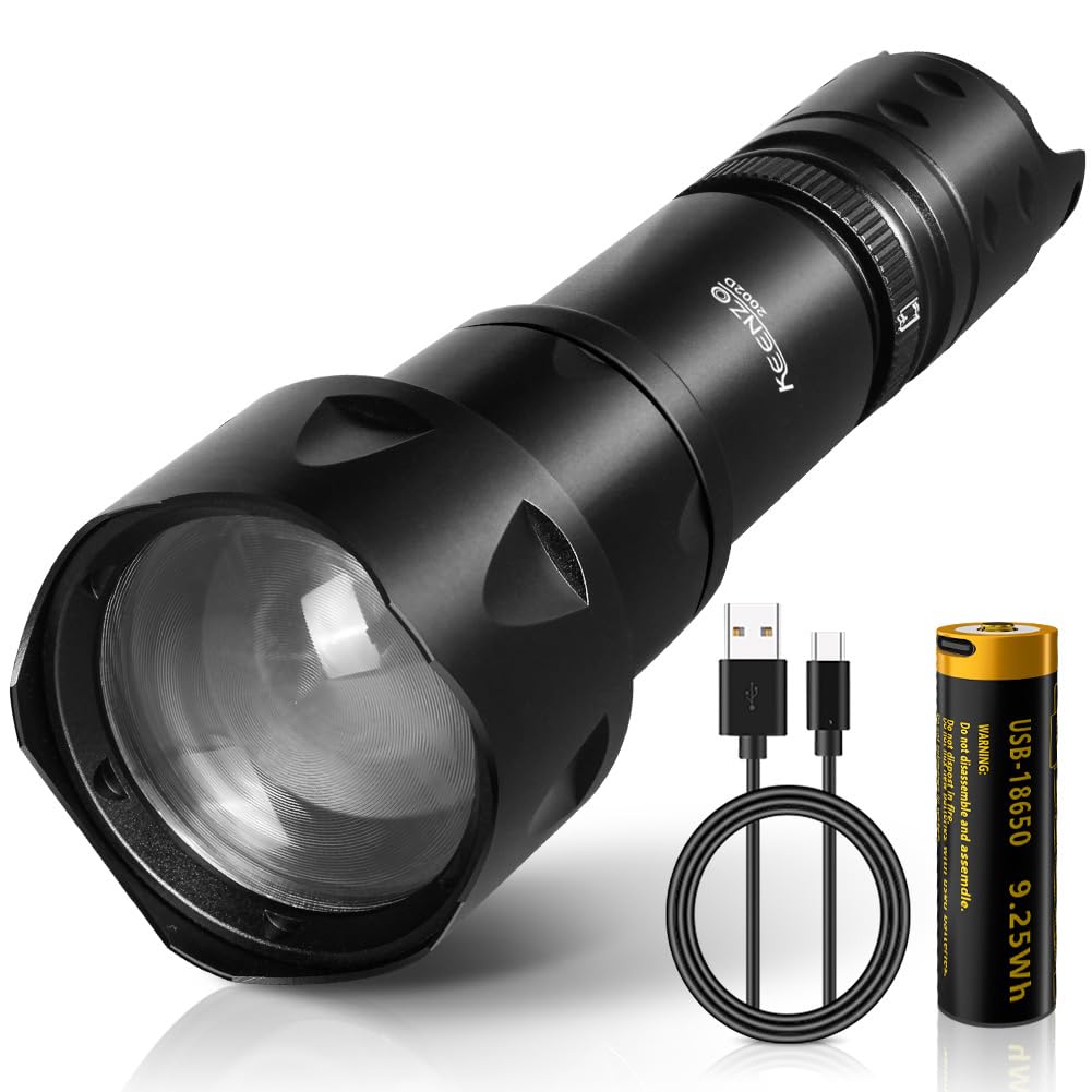 KEENZO 850nm IR Illuminator Torch Lights for Night Vision,Fresnel Lens Zoomable Infrared Flashlight with Rapid Dimmer Switch IR Spotlight Max Lighting 500M