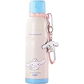 Everyday Delights Cinnamoroll Stainless Steel Insulated Water Bottle with Key Chain and Strap - Blue 600ml