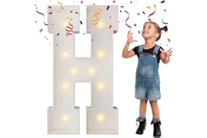Merry Mosaics 3FT Marquee Light Up Letters, Large Mosaic Balloon Frame Letter H for Engagement Wedding Decorations Birthday Party Backdrop Decor, Balloon Arch Kit