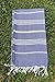 Paramus 100% Cotton Pestemal Turkish Bath Towel (Navy, 1)