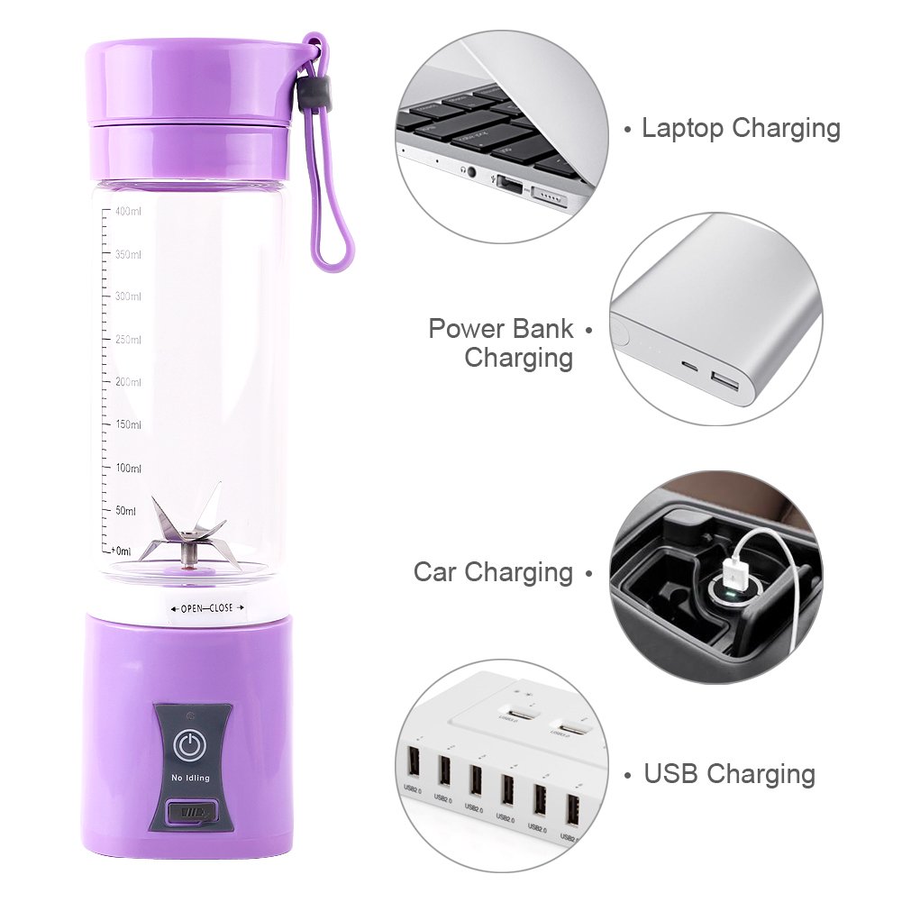 Portable Juice Blender Mini Juice Cup Fruit Mixer Bottle Six Blades