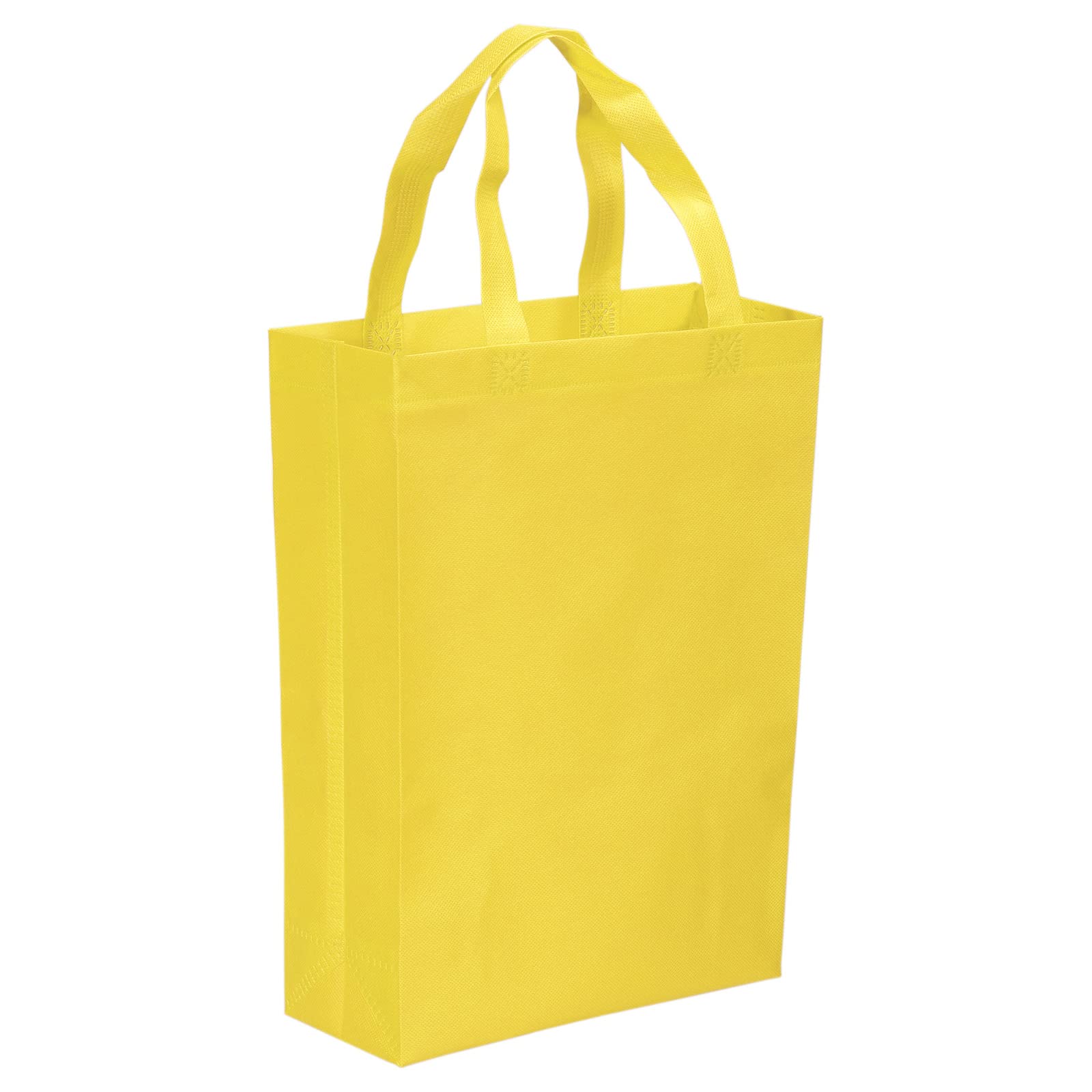PATIKIL 36x25cm Reusable Gift Bags, 10 Pack Vertical Style Non-Woven Grocery Tote Bag for Travel Storage, Yellow