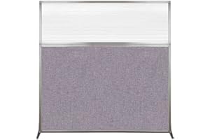 Versare Hush Screen Portable Room Divider | Workstation Wall Divider | Freestanding Privacy Hush Panels | Clear Fluted Windows | Fabric Office Divider Screen | Great for Room Separation