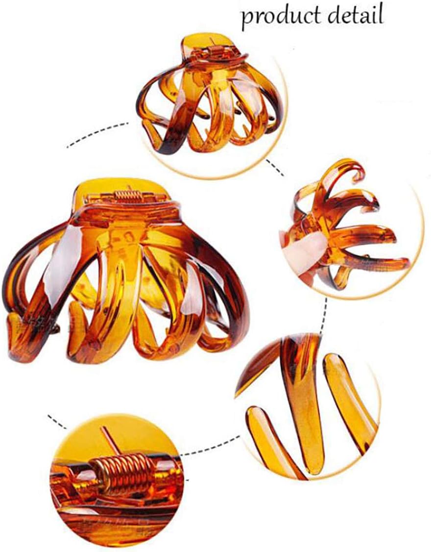 Fodattm Set of 2 Women Hard Plastic Octopus Hair Claws Jaw Clips High-grade Hair Clips Clamps Spider Hair Grip Hairpin (Large) - Image 5
