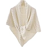 Women's Triangle Knotted Shawl Wraps Casual Knitted Sweater Scarf Retro Cardigan Cape Travel Stoles Shoulder Tops