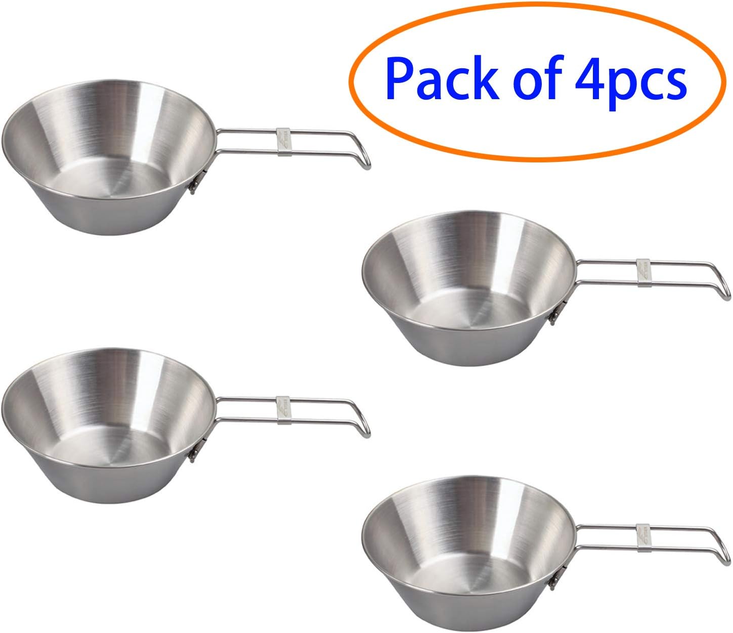 EASY BIG Foldable Stainless Steel Bowls, Sierra Cup for Outdoor Camping, Hiking, Picnic, BBQ