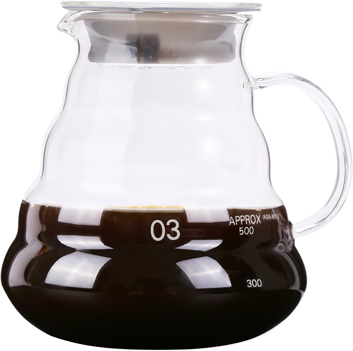 Range Coffee Server 800ml 27oz Carafe Pour over Kettle Thickened Glass Heat Resist Drip Pot for Hand Drip Coffee Tea Water etc. by Senhs