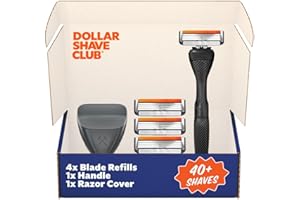 Dollar Shave Club | Travel Shave Set | 4 Swift Rinse Refill Cartridges, 1 Handle, 1 Razor Cover