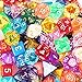 Outee 140 Pcs Polyhedral Dice Set DND Dice 20 Color Complete Dice and Dice Sets for MTG RPG Dice Game with 1 Big Pouch