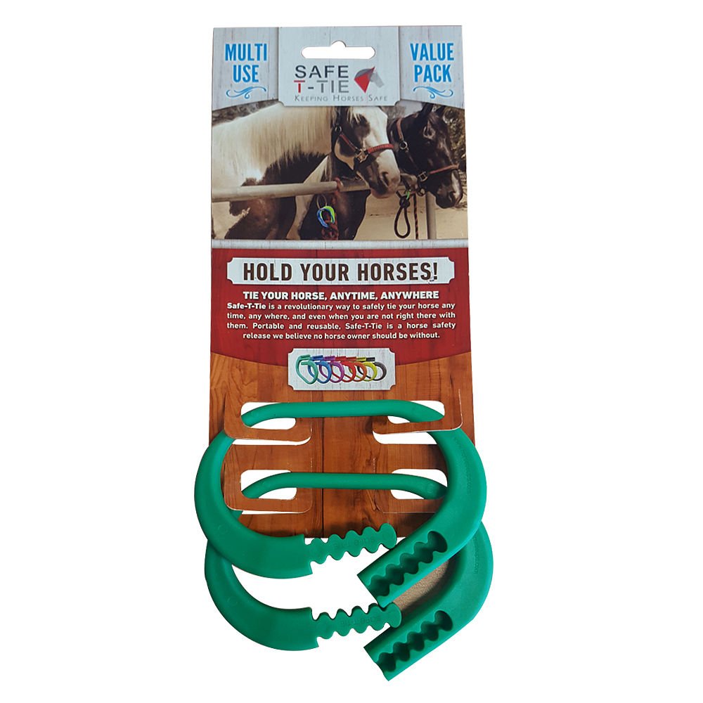 Safety Tie Injuries Preventing Horse Tether Tie - Portable, Versatile & Reusable Breakaway Horse Tie, Quick Release Under Heavy Pressure w/ 5 Loop Settings, Multi-Purpose Horse Clip (2 pcs Dark Green) โ image 1
