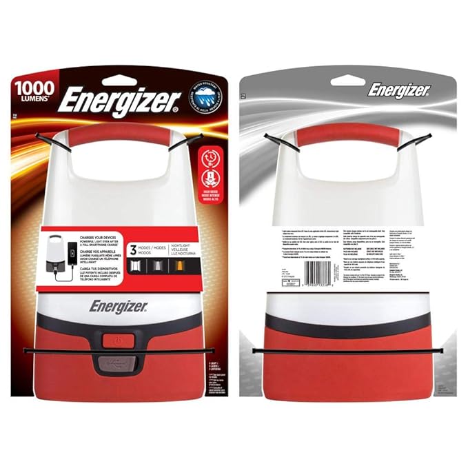 Energizer LED Camping Lantern + POWERBANK1000 Lumen, Red Amazon.co.uk