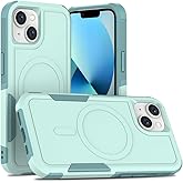 KZONO Magnetic for iPhone 13 Case, iPhone 14 Case Translucent Matte Phone Case iPhone 13/14 with Slim Shockproof Protective Cover for iPhone 13/14 6.1" (Mint Green)