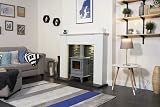Adam Hudson Grey Electric Stove - Manual Control, Log Bed, LED Flame Effect, view 2