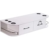 BarberPub Beauty Locking Wall Mount Styling Station, Barber Salon Station with Hair Dryer Holders, Spa Storage Floating Equipment with 2 Drawers 5012 (White)