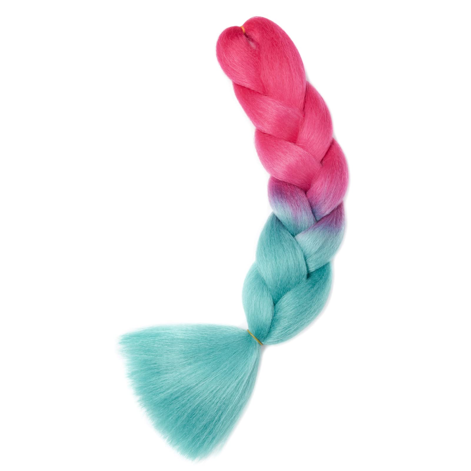 Gairyan Jumbo Braiding Hair Extensions 1pcs Ombre Jumbo Braids Hair Extensions for Braiding Synthetic Hair 1 Pack 24 inches 100g Box Braids Crochet Twist (Rose Red-Lake Blue) — image 1