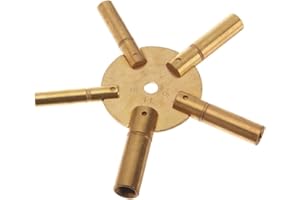 Brass Blessing : New Brass Universal Clock Key for Winding Clocks 5 Prong ODD Numbers (5023)