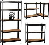 GadgetHaven 5 Tier Garage Shelving Unit Heavy Duty Steel 90x40x180 cm Black