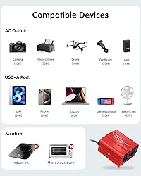 200W Power Inverter, LVYUAN Inverter 12V DC to 110V