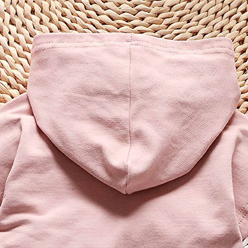 Kehen 2pcs Kids Autumn Outfits Set Stripes Long Sleeve Cotton Hoodies Tops + Elastic Long Pants (#2 Pink, 3T) - Thumbnail 5